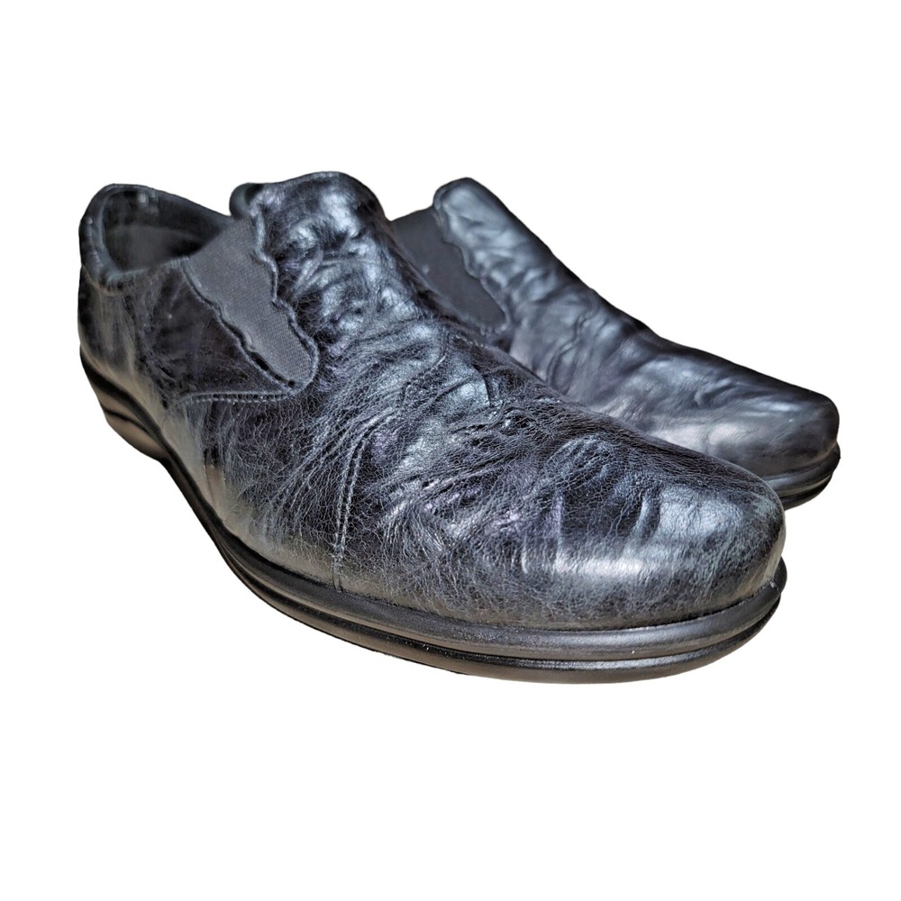 Romika Cassie Women's Size 8.5-9 Slip-On Loafers Black Leather Comfort Shoes